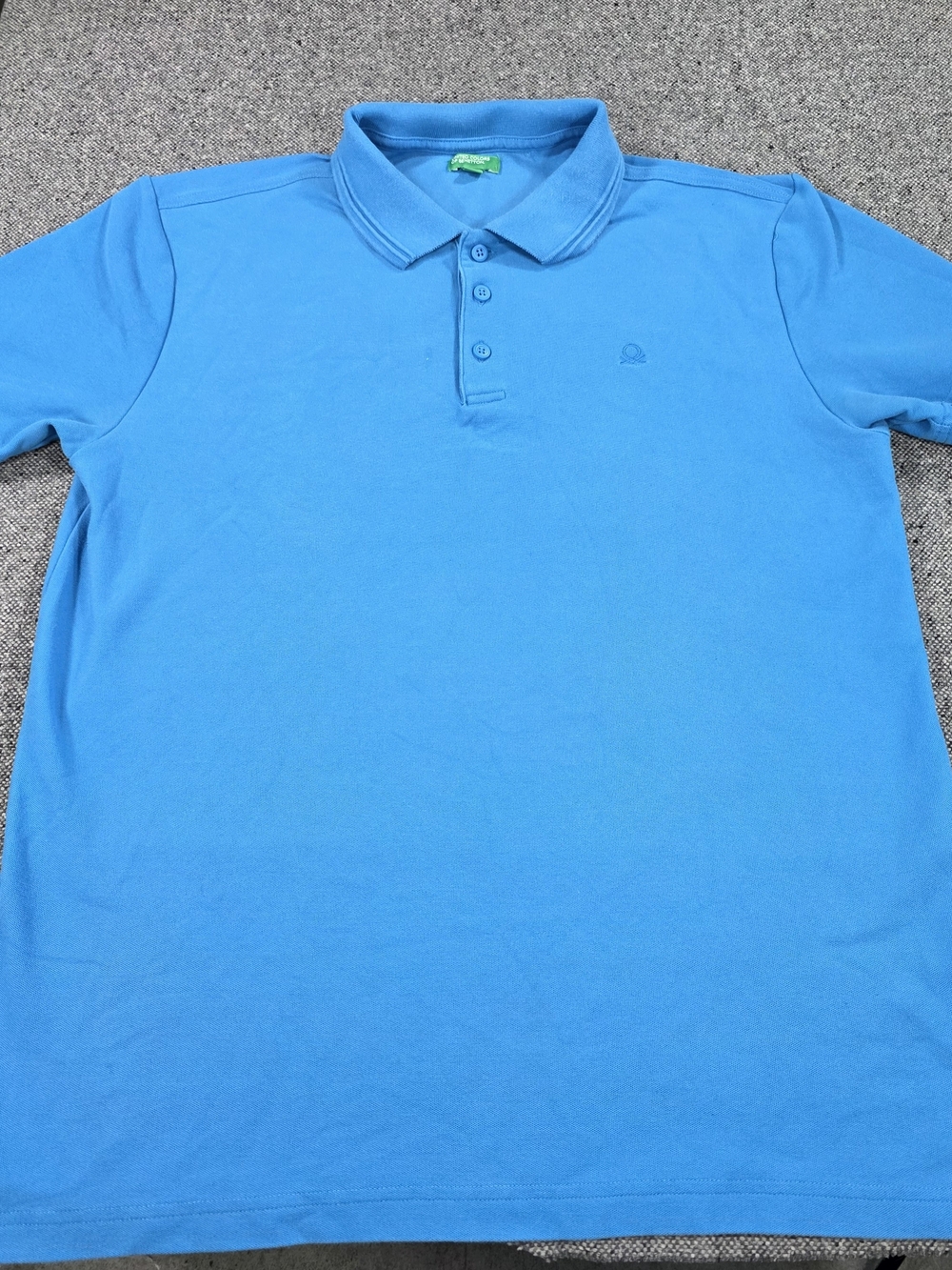 United Colors of Benetton Polo Shirt Mens M Blue COOLMAX Cotton Blend Golf